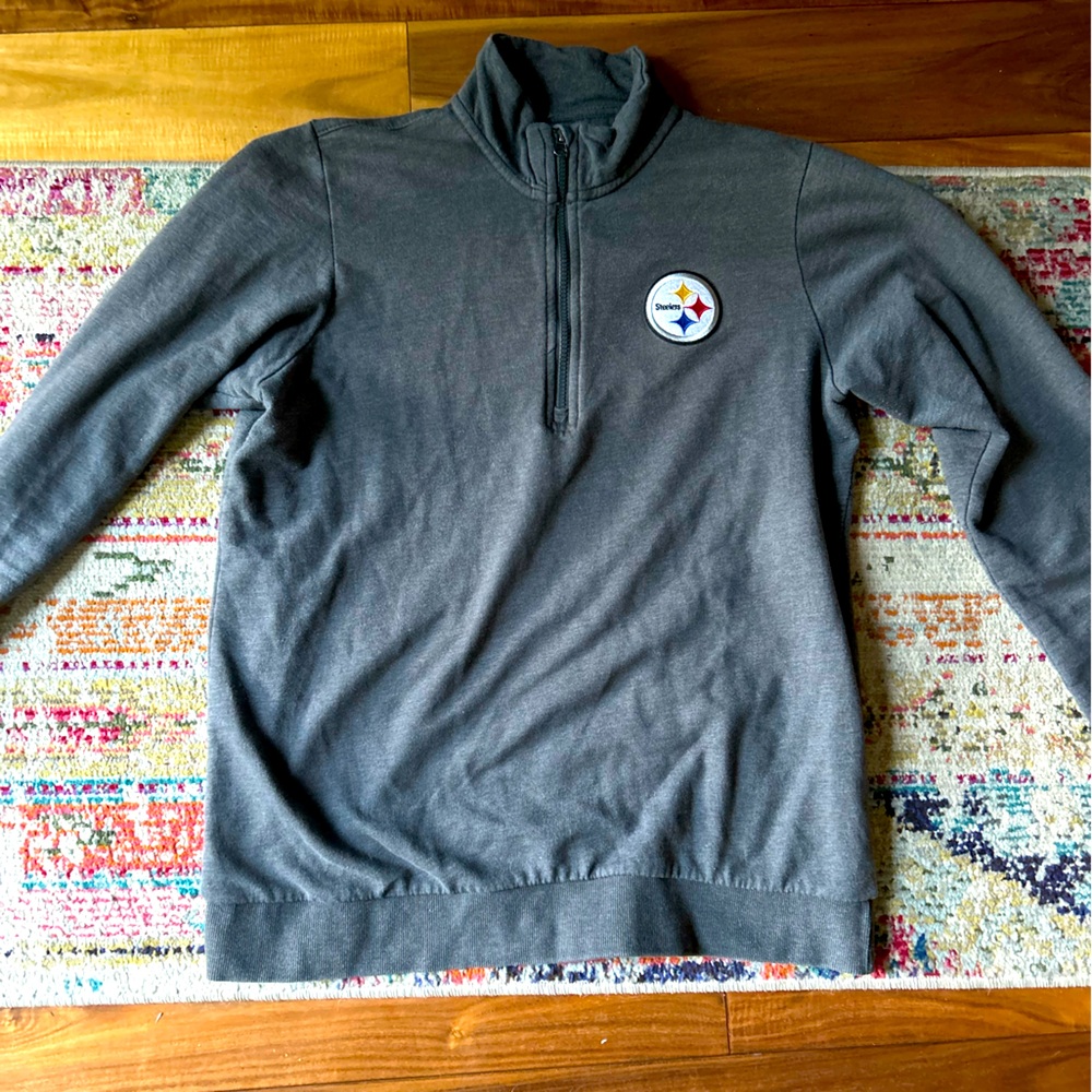 Pittsburgh Steelers 1/4 zipper pullover sweater gray Men’s L